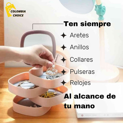 Organizador de Joyas Giratorio - 4 Capas 360°
