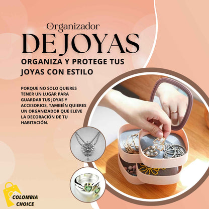 Organizador de Joyas Giratorio - 4 Capas 360°